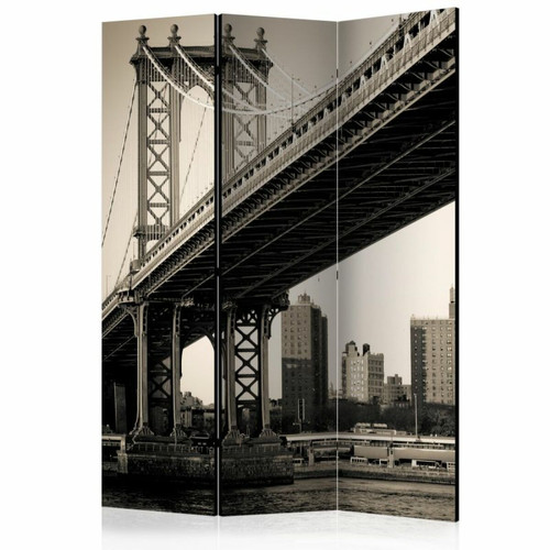 Paris Prix - Paravent 3 Volets Manhattan Bridge, New York 135x172cm Paris Prix  - déco New York Décoration