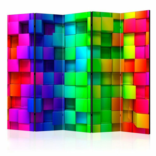 Paris Prix - Paravent 5 Volets Colourful Cubes 172x225cm Paris Prix  - Paravents