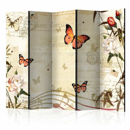 Paris Prix - Paravent 5 Volets Melodies of Butterflies 172x225cm Paris Prix  - Bonnes affaires Décoration