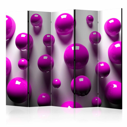 Paris Prix - Paravent 5 Volets Purple Balls 172x225cm Paris Prix  - Paravent bambou Paravents