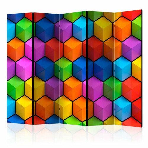 Paris Prix - Paravent 5 Volets Rainbow Geometry 172x225cm Paris Prix  - Décoration