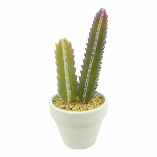 Paris Prix - Plante Artificielle en Pot 1 Tige Cactus 22cm Blanc Paris Prix  - Décoration