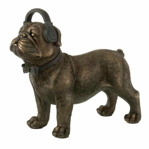 Paris Prix - Statuette Déco Bulldog avec Casque 28cm Marron Paris Prix  - Bonnes affaires Décoration