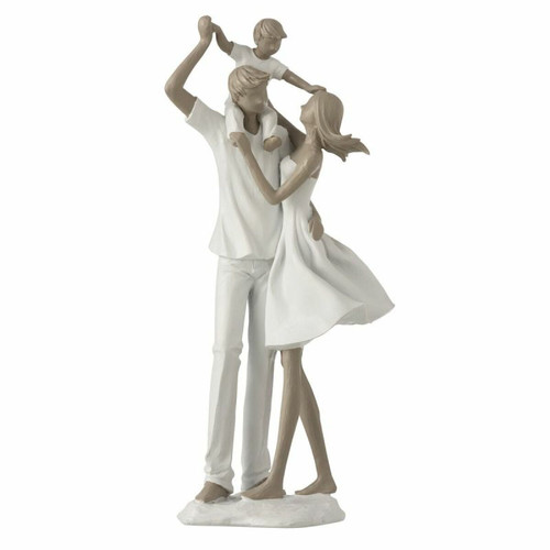 Paris Prix - Statuette Déco Couple & Enfant 39cm Blanc Paris Prix  - Bonnes affaires Décoration