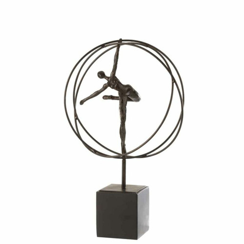 Paris Prix - Statuette Déco Gymnaste dans Cercle 47cm Marron Paris Prix  - Décoration