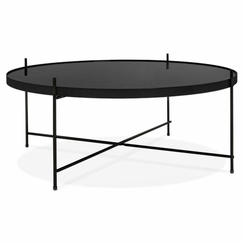 Paris Prix - Table Basse Design en Verre Rona 83cm Noir Paris Prix  - Table verre design