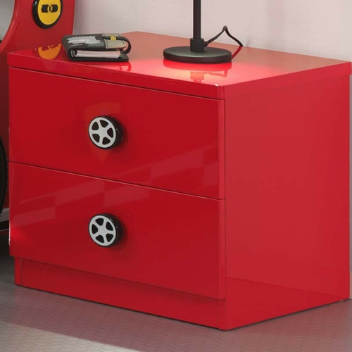 Vipack - Chevet 2 tiroirs Le Mans Car Beds - Rouge - Chambre Enfant Rouge