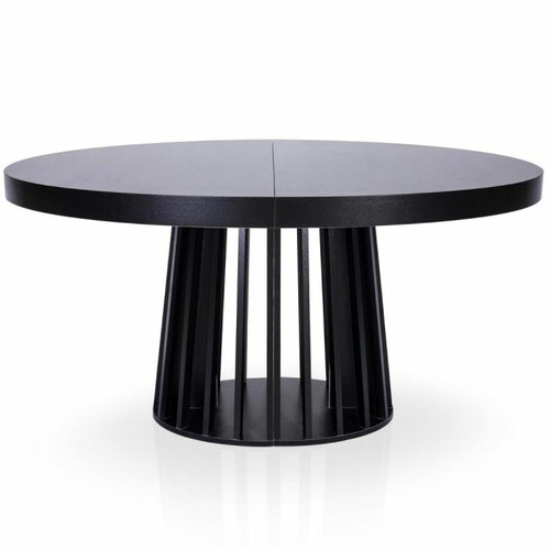 Paris Prix - Table de Repas Extensible Laize 150-300cm Noir Paris Prix  - Pied central pour table