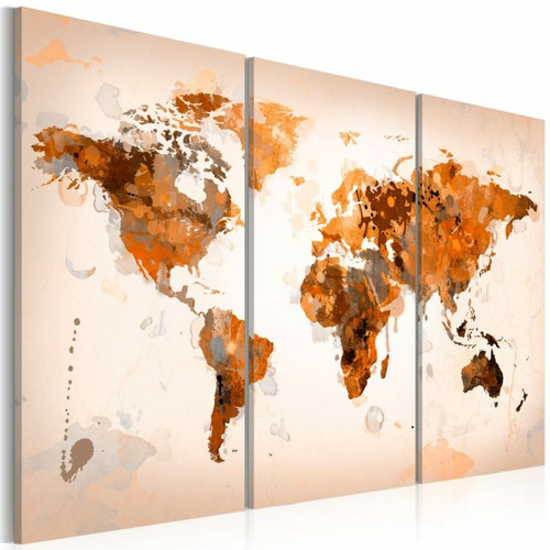 Paris Prix - Tableau 3 Panneaux Map of the World Desert Storm 40 x 60 cm Paris Prix  - Tableau paysage Tableaux, peintures