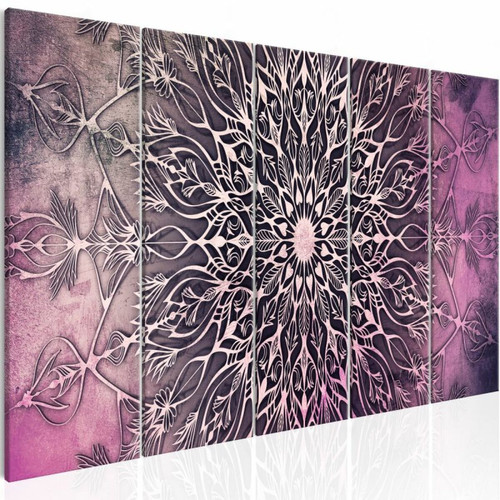 Paris Prix - Tableau Imprimé 5 Panneaux Center Narrow Pink 90 x 225 cm Paris Prix  - Décoration