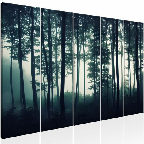Paris Prix - Tableau Imprimé 5 Panneaux Dark Forest Narrow 80 x 200 cm Paris Prix  - Tableau paysage Tableaux, peintures