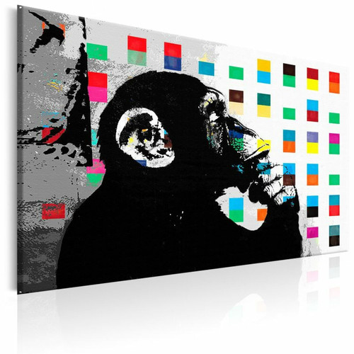Paris Prix - Tableau Imprimé Banksy - the Thinker Monkey 80 x 120 cm Paris Prix  - Tableaux, peintures