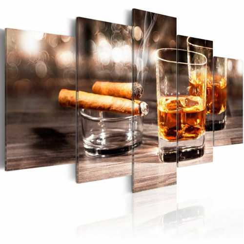 Paris Prix - Tableau Imprimé Cigar & Whiskey 100 x 200 cm Paris Prix  - Tableau paysage Tableaux, peintures