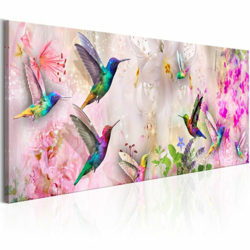 Paris Prix - Tableau Imprimé Colourful Hummingbirds Narrow 40 x 120 cm Paris Prix  - Tableau paysage Tableaux, peintures