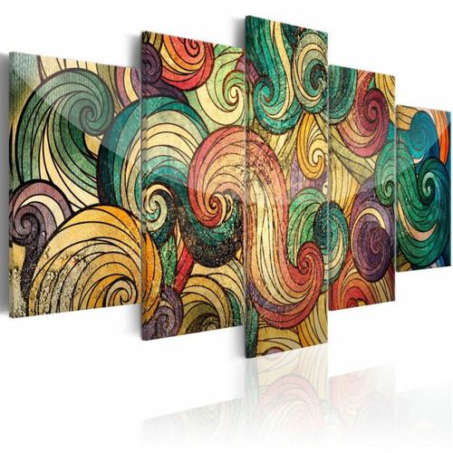 Paris Prix - Tableau Imprimé Colourful Waves 100 x 200 cm Paris Prix  - Tableau paysage Tableaux, peintures