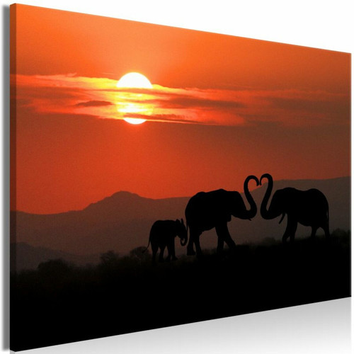 Paris Prix - Tableau Imprimé Elephants in Love Wide 60 x 90 cm Paris Prix  - Tableau peinture elephants