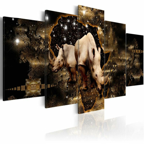 Paris Prix - Tableau Imprimé Golden Rhino 50 x 100 cm Paris Prix  - Tableaux, peintures