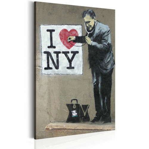 Paris Prix - Tableau Imprimé I Love New York - Banksy 80 x 120 cm Paris Prix  - Maison
