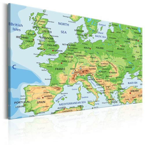 Paris Prix - Tableau Imprimé Map of Europe 40 x 60 cm Paris Prix  - Tableau paysage Tableaux, peintures