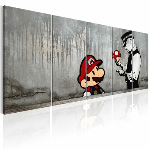 Paris Prix - Tableau Imprimé Mario Bros on Concrete 80 x 200 cm Paris Prix  - tableau xxl Tableaux, peintures
