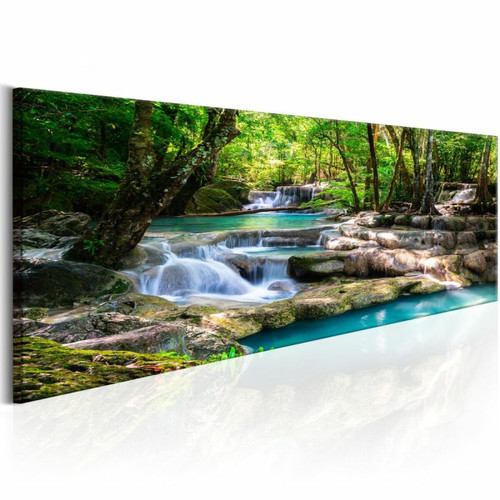 Paris Prix - Tableau Imprimé Nature : Forest Waterfall 50 x 150 cm Paris Prix  - Paris Prix