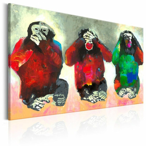 Paris Prix - Tableau Imprimé Three Wise Monkeys 60 x 90 cm Paris Prix  - Tableaux, peintures
