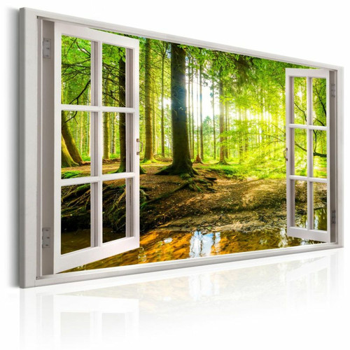 Paris Prix - Tableau Imprimé Window : View on Forest 80 x 120 cm Paris Prix  - Décoration