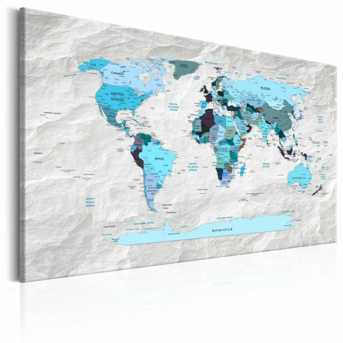 Paris Prix - Tableau Imprimé World Map : Blue Pilgrimages 80 x 120 cm Paris Prix  - Paris Prix