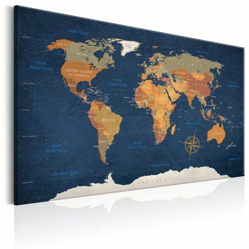 Paris Prix - Tableau Imprimé World Map : Ink Oceans 60 x 90 cm Paris Prix  - Cm ocean