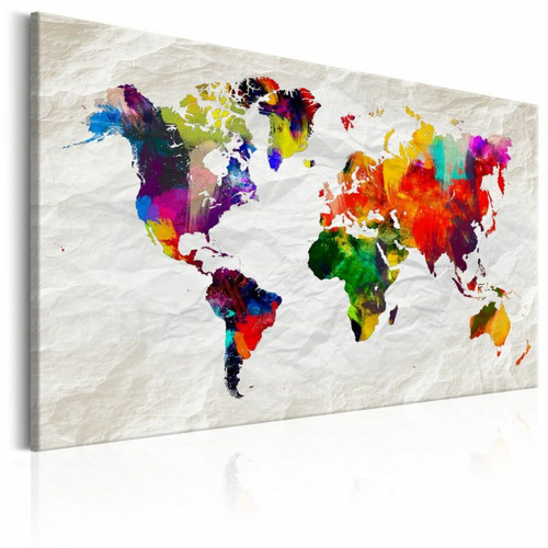 Paris Prix - Tableau Imprimé World Map : Rainbow Madness 40 x 60 cm Paris Prix  - Décoration