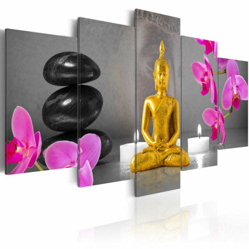 Paris Prix - Tableau Imprimé Zen : Golden Buddha 50 x 100 cm Paris Prix  - Idées cadeaux