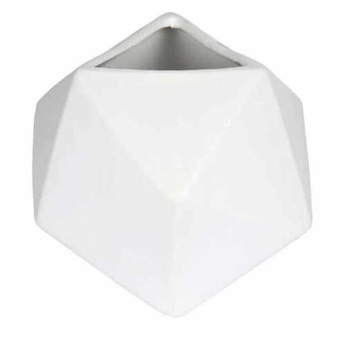 Paris Prix - Vase Déco en Céramique Geometrik 15cm Blanc Paris Prix  - Vases Blanc