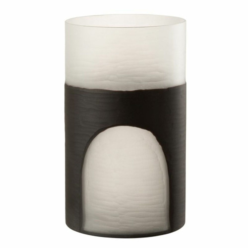 Paris Prix - Vase Design Circulo 24cm Noir & Transparent - Vases Noir et blanc