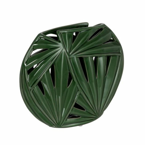 Paris Prix - Vase Design Ovale Céramique Tropical 32cm Vert Paris Prix - Vases Vert