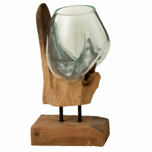 Paris Prix - Vase sur Pied en Bois Gamal 40cm Naturel Paris Prix  - Vases Paris Prix