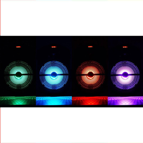 Enceinte nomade Enceinte karaoke batterie 180W USB/BLUETOOTH/FM + Ampoule d'ambiance 3 couleurs + Micro
