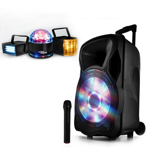 Party Light & Sound - Sono Portable Party 12Led amplifiée 700W 12" LED/USB/BT/SD/FM + Micro + 3 jeux de lumière LytOr Party Light & Sound  - Party Light & Sound