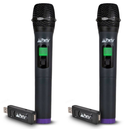 Party Sound - Lot de 2 Systèmes de microphones à mains sans fils avec écrans digitals UHF via USB Party Sound  - Party Sound