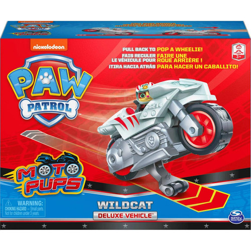 Pat Patrouille - Pat Patrouille Moto A Retrofriction : Wildcat Et Sa Moto  Blanche - Figurine Chat Et Vehicule De Luxe - Paw Patrol Pat Patrouille   - Pat Patrouille