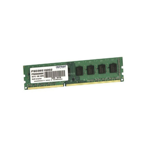 Patriot Memory - 8Go RAM PATRIOT PSD38G16002 PC3-12800U DIMM DDR3 1600Mhz 240-Pin 1.5v CL11 Patriot Memory  - Memoire pc reconditionnée