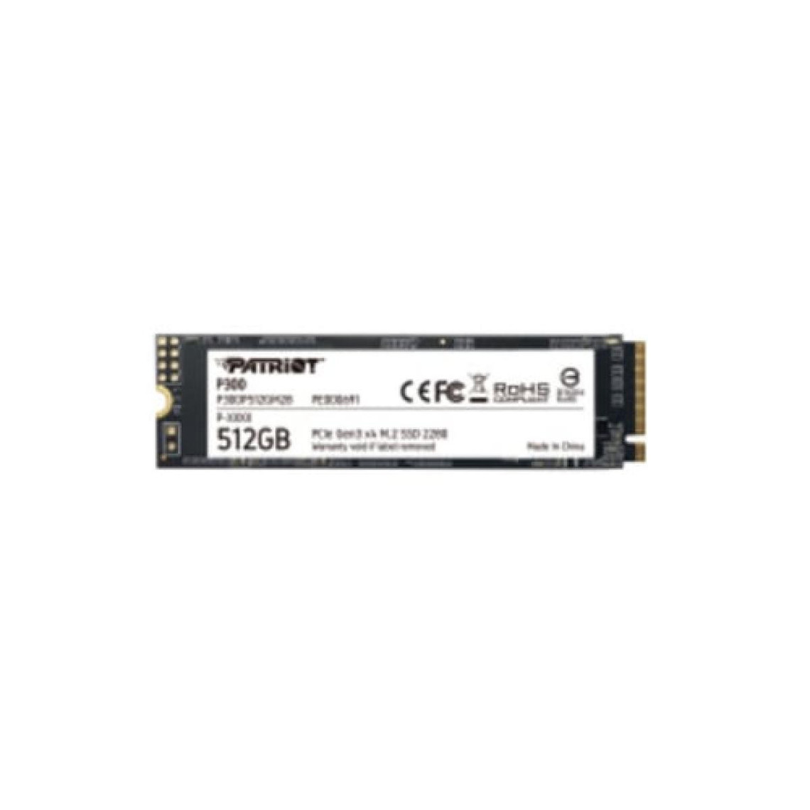 Patriot Memory P300 Disque Dur SSD Interne 512Go M.2 1200Mo/s NVMe PCI Express Noir