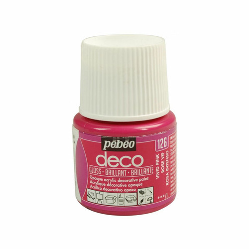 Pebeo - Peinture acrylique opaque brillante - Rose vif - 45 ml Pebeo  - Peinture & enduit rénovation