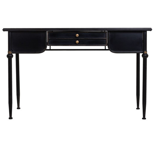 Pegane - Table de bureau, meuble du bureau en métal coloris noir - Longueur 122 x Profondeur 50 x Hauteur 75 cm Pegane  - Meuble metal noir