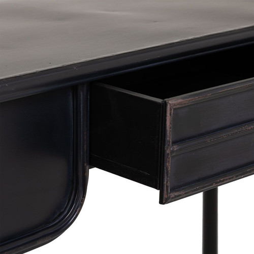 Bureaux Table de bureau, meuble du bureau en métal coloris noir - Longueur 122 x Profondeur 50 x Hauteur 75 cm