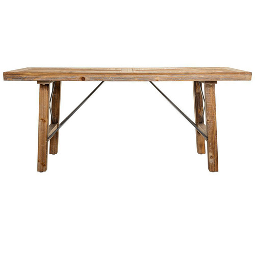 Pegane - Table basse rectangulaire en bois naturel et métal noir - Longueur 120 x Profondeur 60 x Hauteur 50 cm Pegane  - Table basse rectangulaire bois