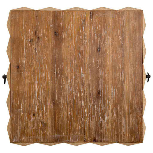Pegane Table basse carrée en bois naturel avec 1 tiroir -  Longueur 81,5 x Profondeur 86 x Hauteur 46 cm