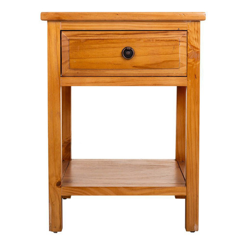 Pegane - Table de nuit, table de chevet en bois avec 1 tiroir coloris naturel - Longueur 45 x Profondeur 36 x Hauteur 62 cm Pegane  - Chevet Blanc
