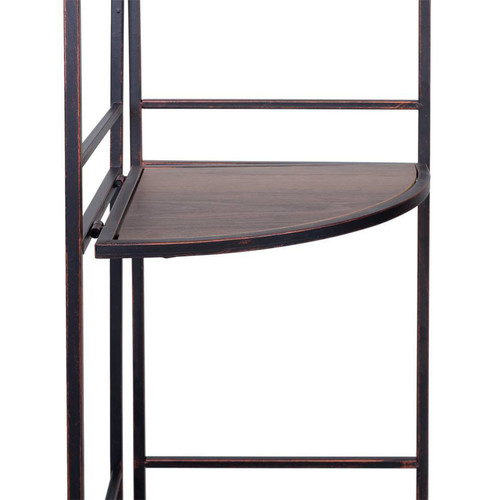Etagères Meuble étagère d'angle en bois et métal coloris naturel, noir - Longueur 50 x Profondeur 36  x Hauteur 126 cm