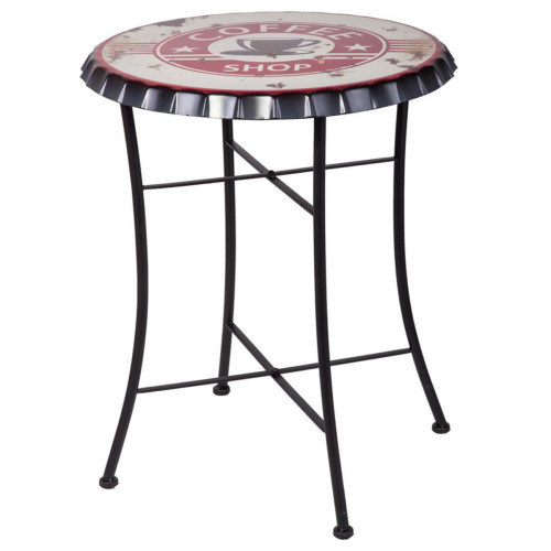 Tables à manger Pegane Table haute, table de bar en métal multicolore - diamètre 60 x Hauteur 75 cm
