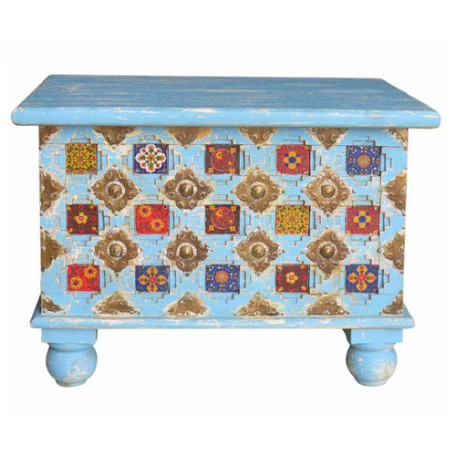Pegane - Malle, coffre de rangement en bois multicolore - Longueur 60 x Profondeur 40 x Hauteur 45 cm Pegane  - Maison Multicolour
